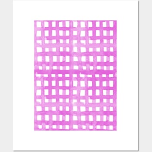 Watercolor grid - pink Posters and Art